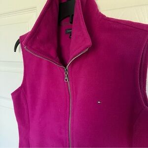 Tommy Hilfiger Women’s Fuchsia Sleeveless Fleece Vest - Zip Front Small